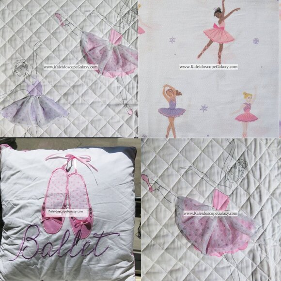 6 Piece Elegant Ballerina Twin Quilt ~ Sham ~ Sheets ~ Throw Pillow ~ Brand NEW - Picture 8 of 9